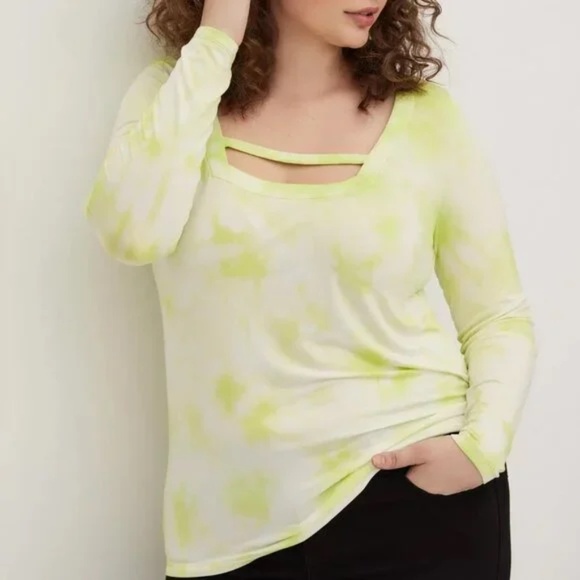 Torrid Lovesick -Top 00X 0X 1X 2X 3X 5X Tie Dye Long Sleeve Super Soft Tee Shirt - Picture 1 of 5